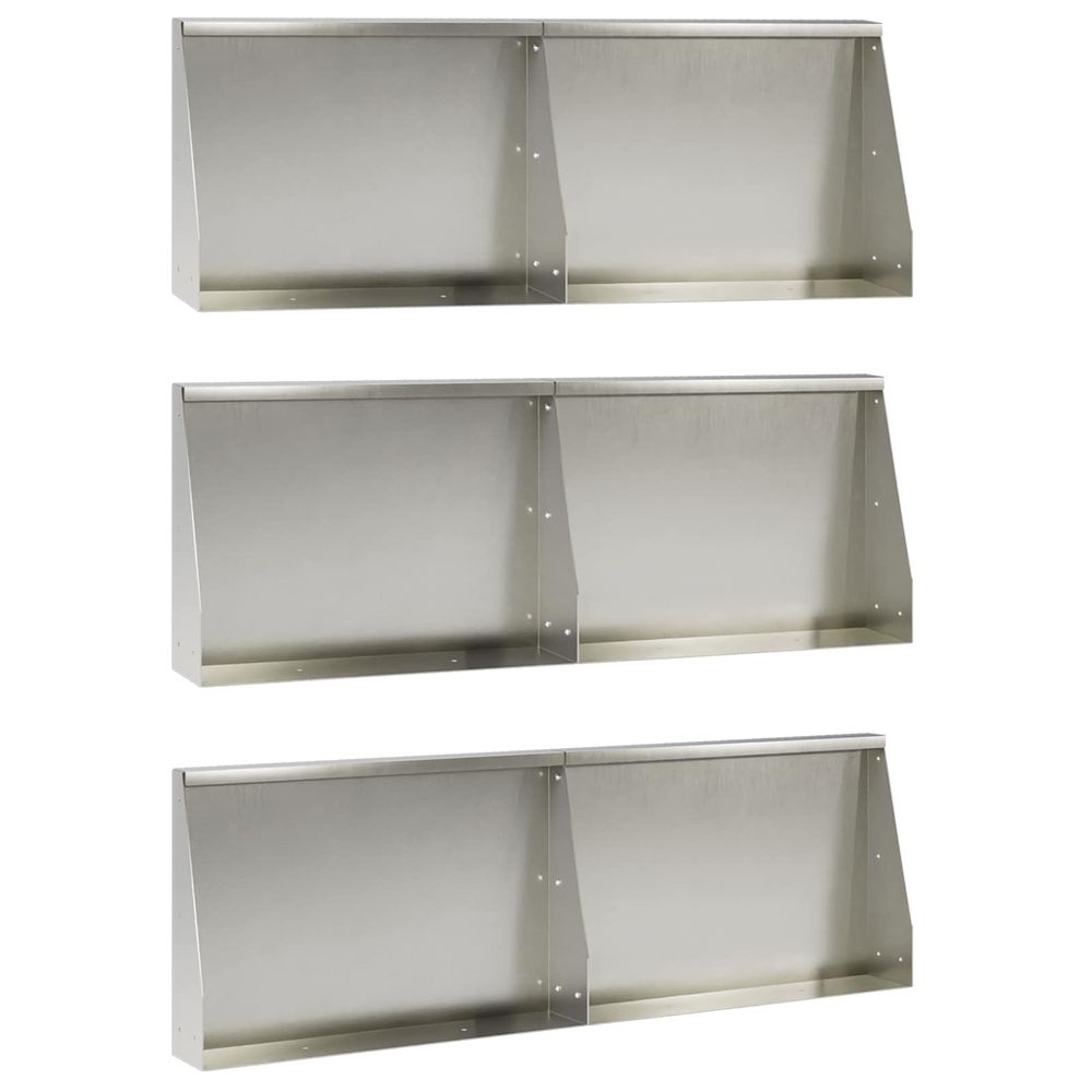 Mur de soutènement 6 pc 60 x 12 x 30 cm acier inoxydable