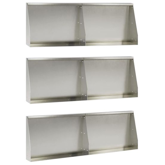 Mur de soutènement 6 pc 60 x 12 x 30 cm acier inoxydable