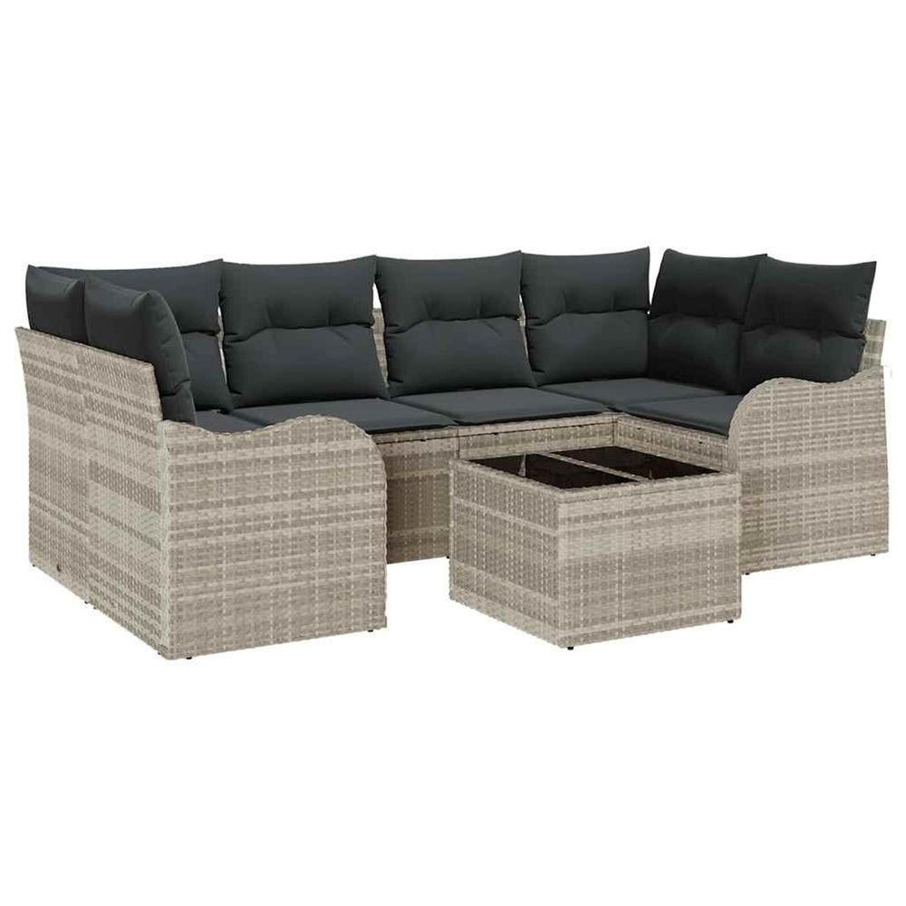 Ensemble de canapé de jardin gris clair 55 x 55 x 37 cm