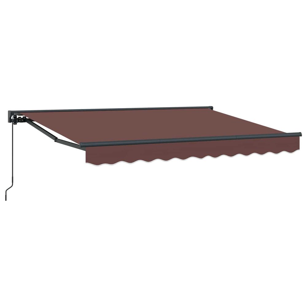Auvent rétractable manuel marron 3,5 x 2 m