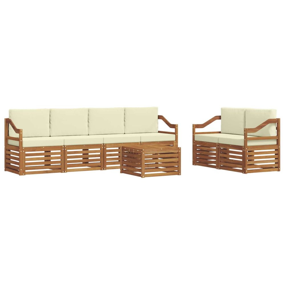Ensemble de canapés d'extérieur 7 pc naturel et crème
