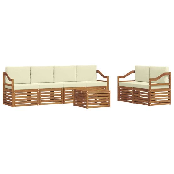 Ensemble de canapés d'extérieur 7 pc naturel et crème
