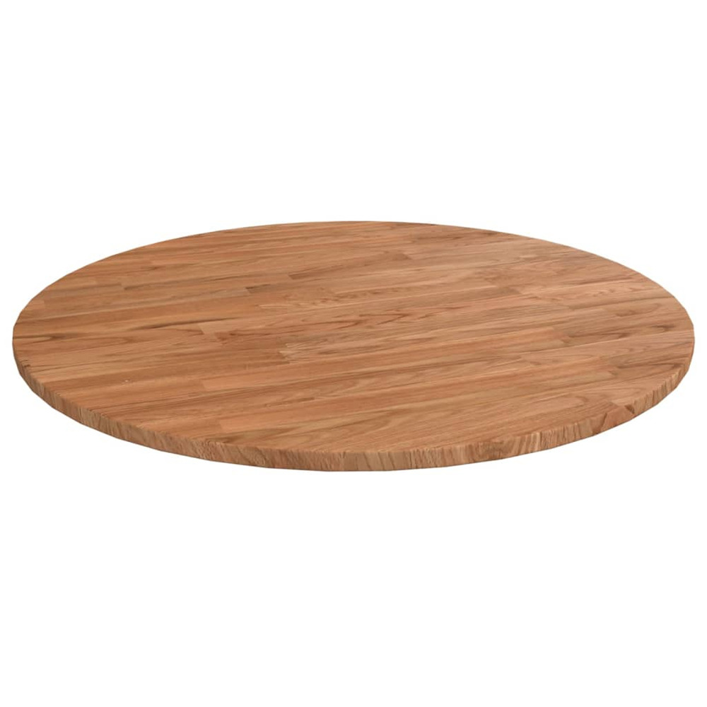 Dessus de table rond marron clair ø60x1,5 cm bois chêne traité