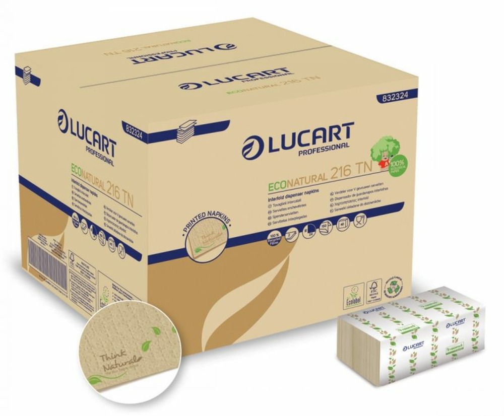 Serviettes intercalées et décorées 24x16cm colis de 6000 - lucart novatissue sas
