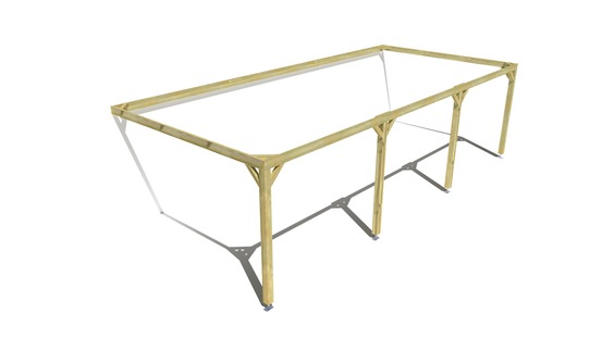 Pergola bois • 9m x 4m • adossée • cadre simple • livraison comprise