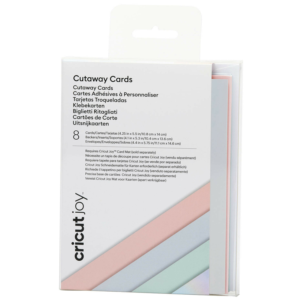 8 cartes adhésives et enveloppes pastel - cricut