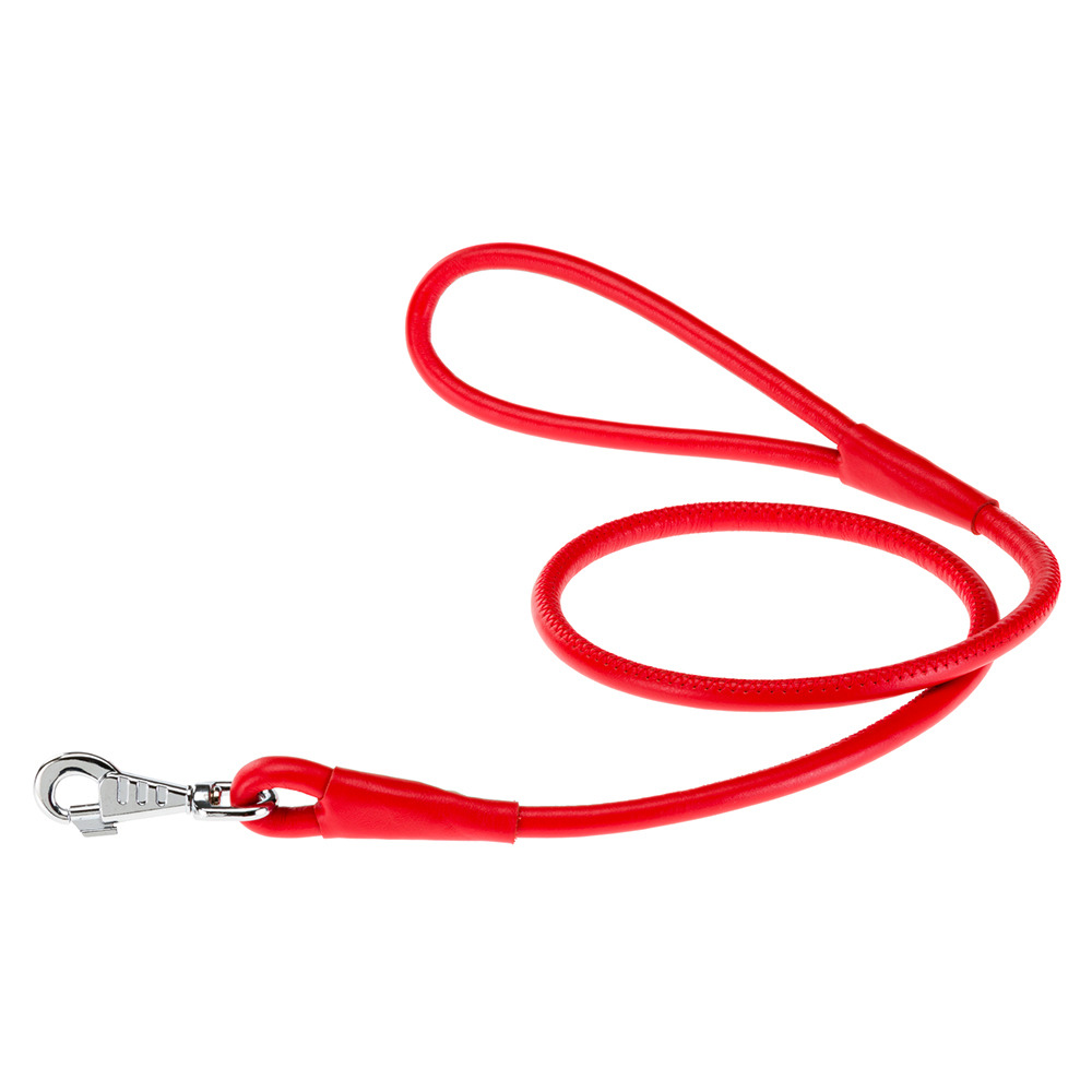 Laisse pour chiens vogue g10/120, lanière en cuir véritable, mousqueton en métal, rouge