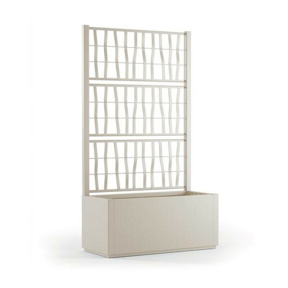 Bac à fleur ethica rectangulaire 80 cm avec treillis craie