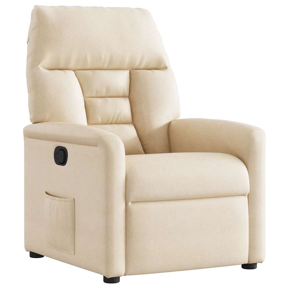 Fauteuil inclinable beige tissu microfibre