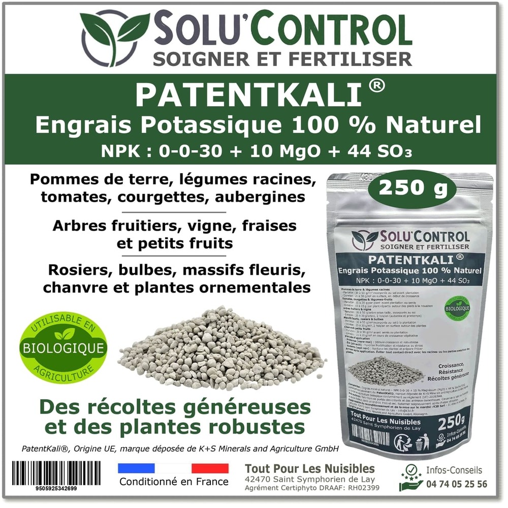 250 g de patentkali® solu’control – engrais potassique 100% naturel