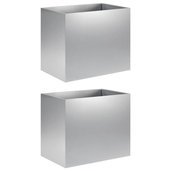 Cache-pot de jardin 2 pc argenté 60 x 40 x 50 cm