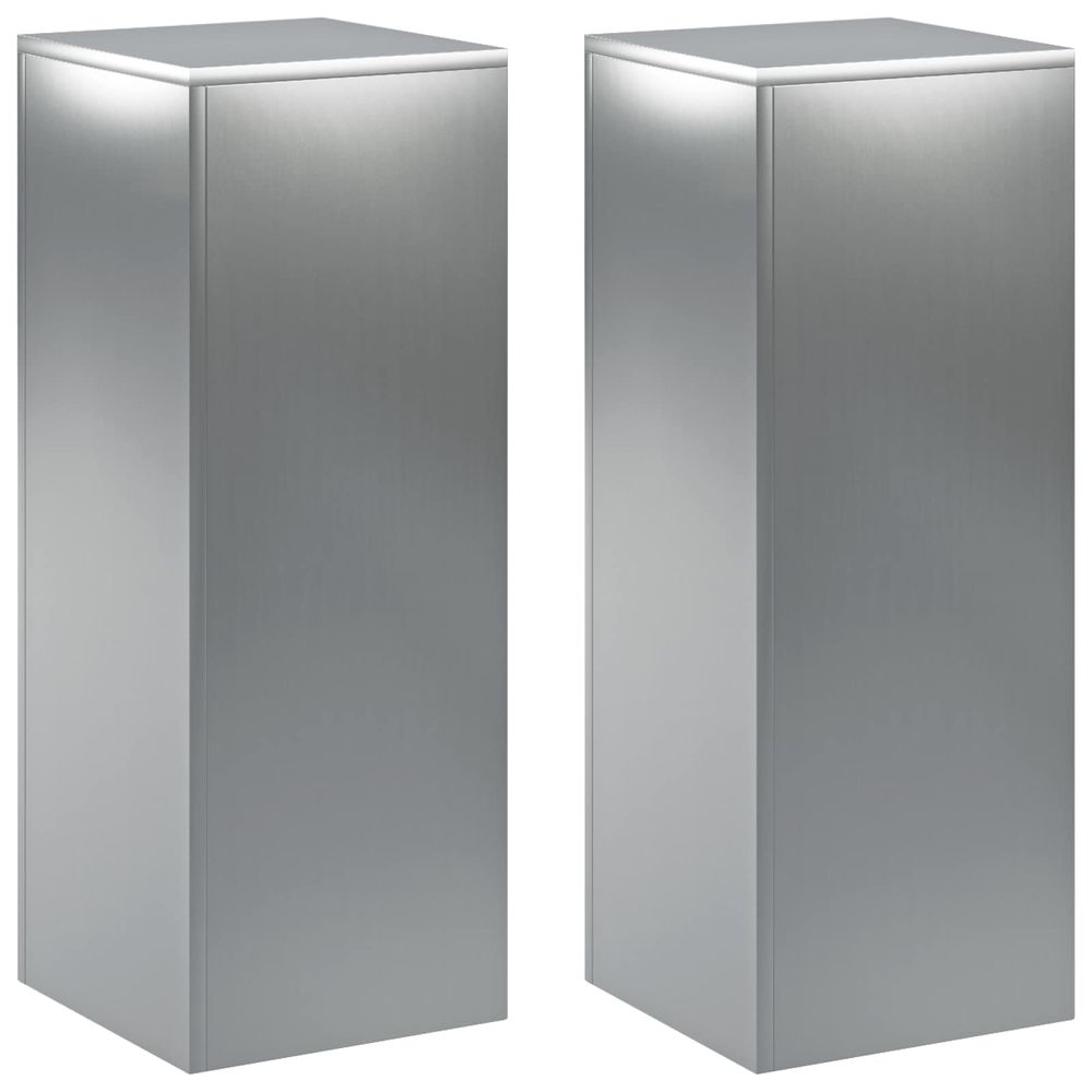 Support de plante 2 pcs argenté 30 x 30 x 80 cm