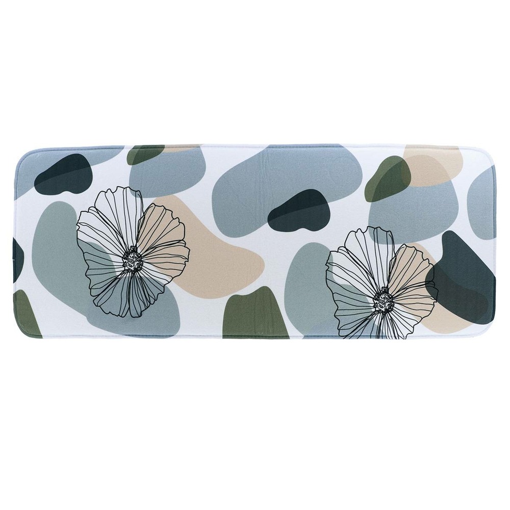 Tapis microfibre imprime 45x120 cm - flowers