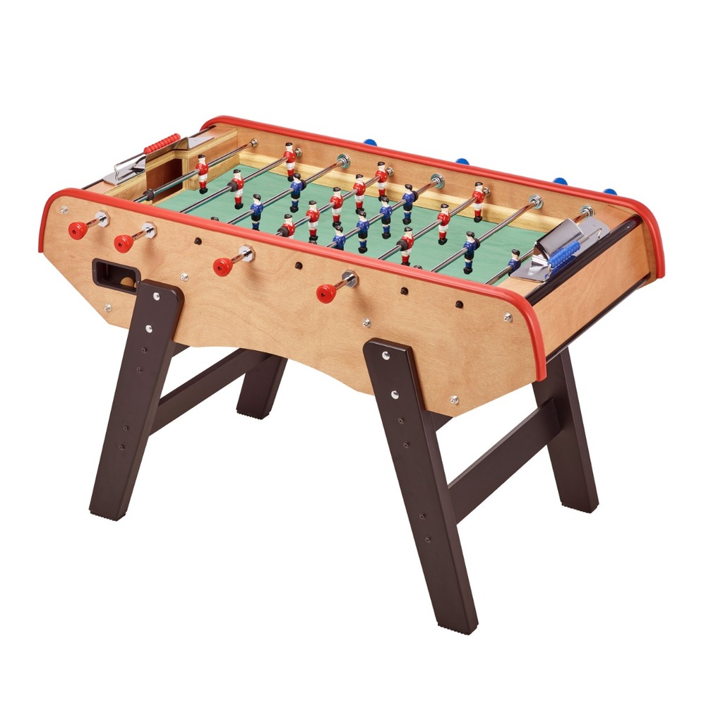 Baby-foot adulte luxe en bois - barres télescopiques - 2 à 4 joueurs