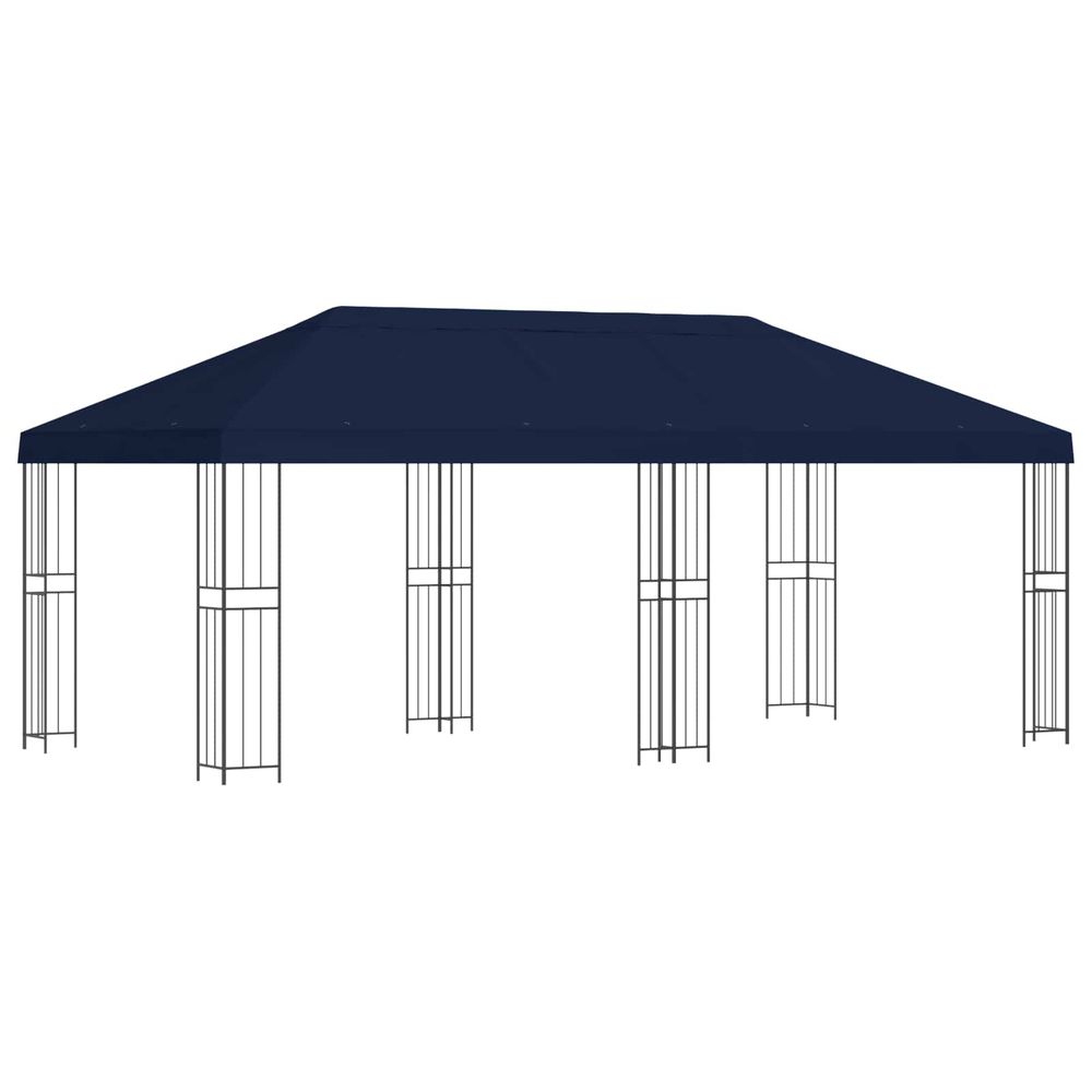 Abri de jardin 6 x 3 m bleu polyester et acier 190 gsm
