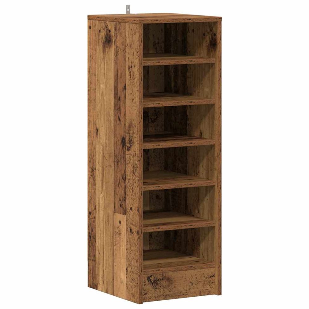 Cabinet à chaussures 32 x 35 x 92 cm bois ancien 6 étagères