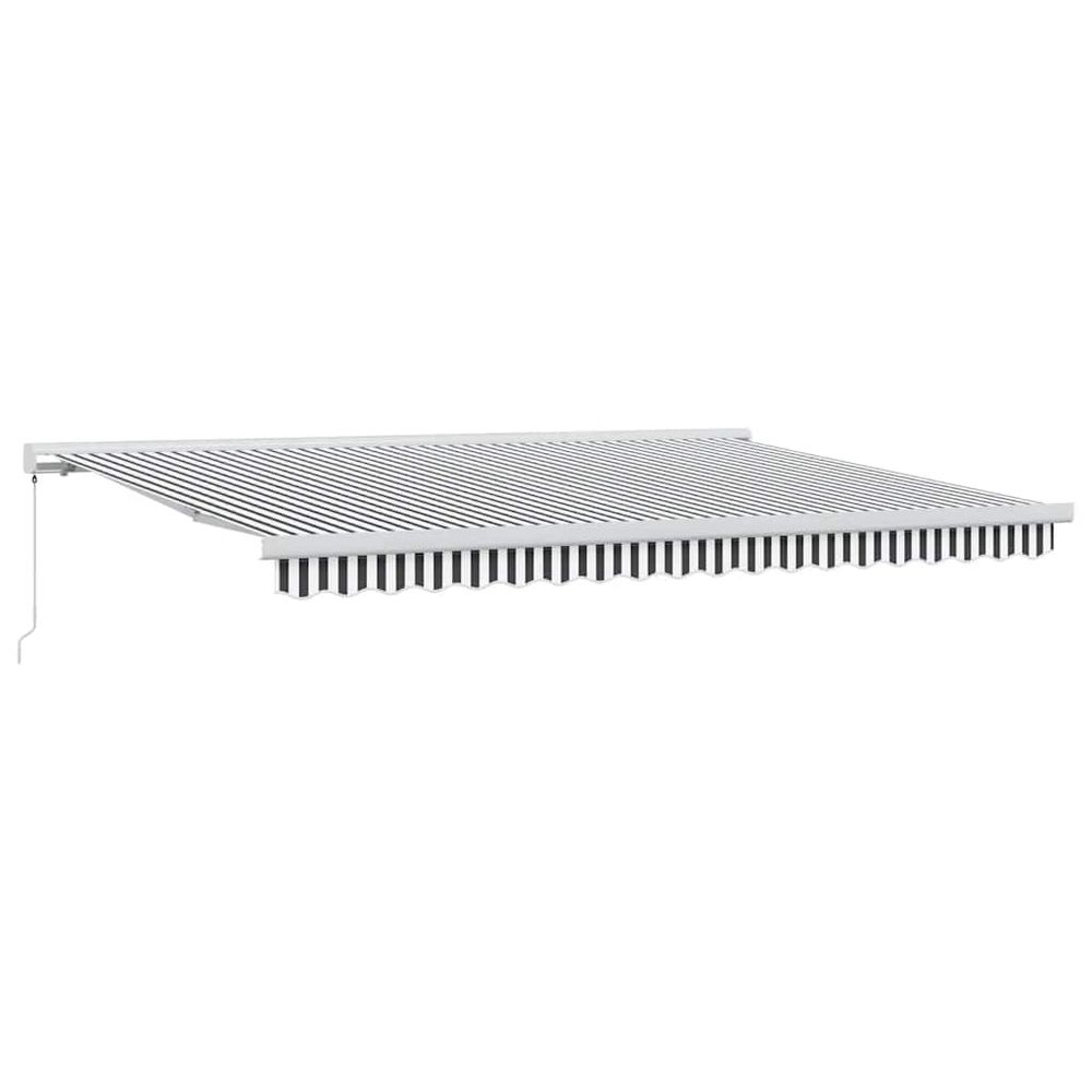 Auvent rétractable anthracite et blanc 4,5x3 m tissu/aluminium