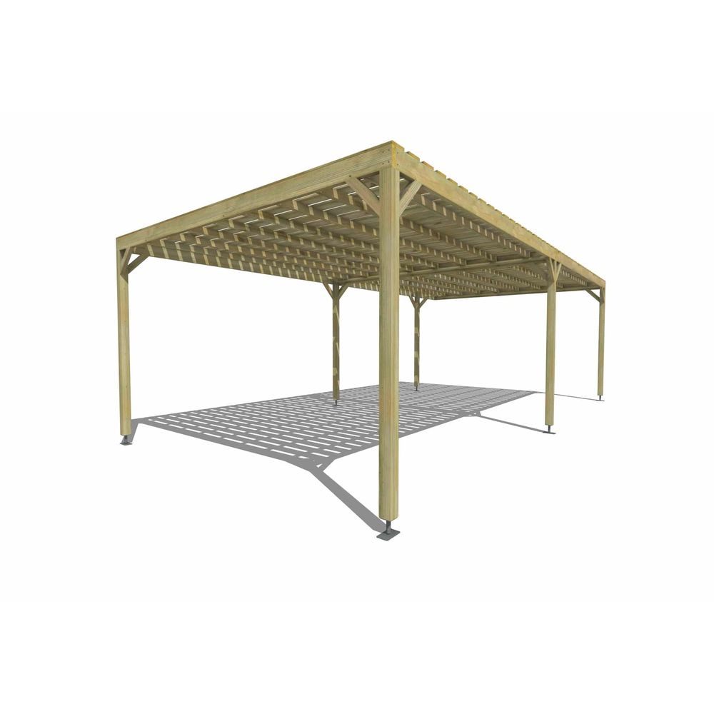 Pergola bois • 8m x 4m • indépendante • sens largeur • platelage bois • livraison comprise