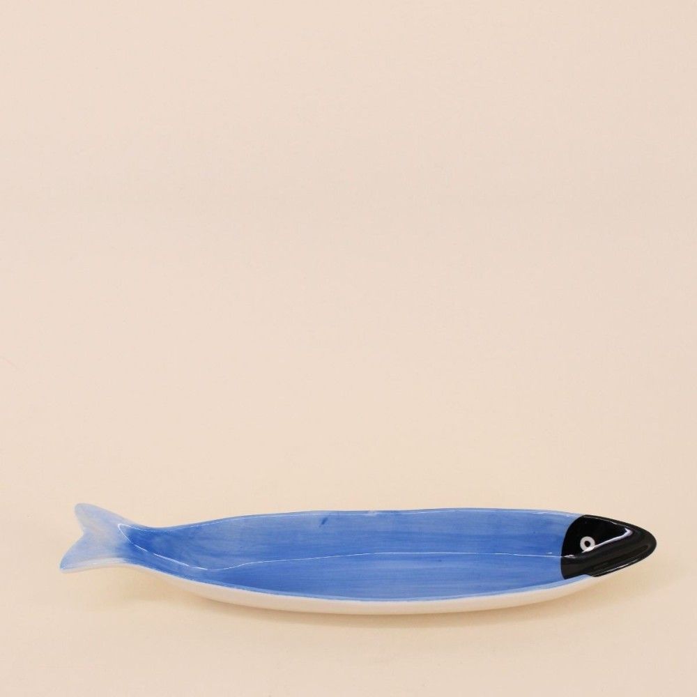Vide poche en céramique poisson bleu 30cm
