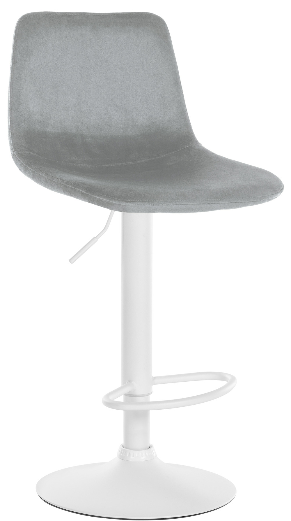 Tabouret de bar divo velours blanc
