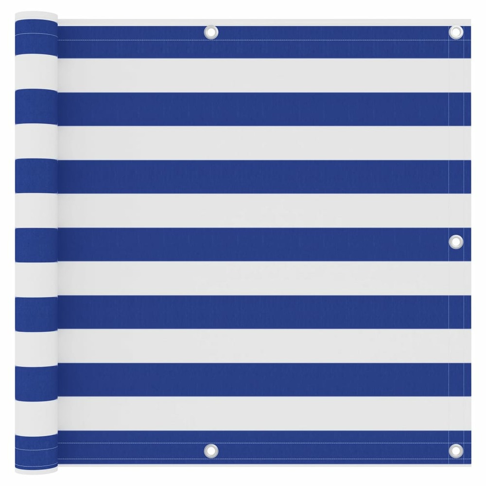 Écran de balcon brise pare vue protection confidentialité 90 x 300 cm tissu oxford blanc et bleu