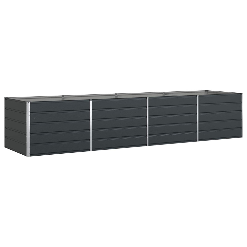 Jardinière d'extérieur anthracite 385 x 100 x 75 cm acier galvanisé