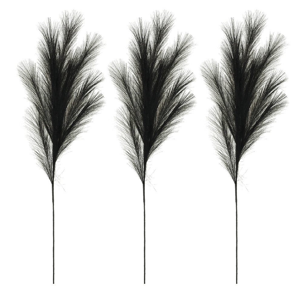 Plumeau artificiel noir 110cm lot de 3