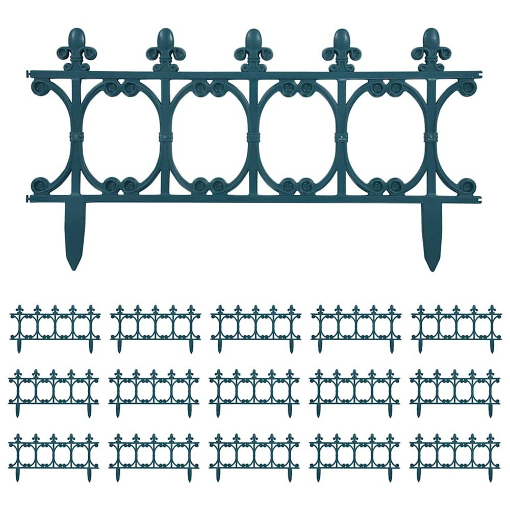 Bordures de jardin 16 pcs vert 10 m pp