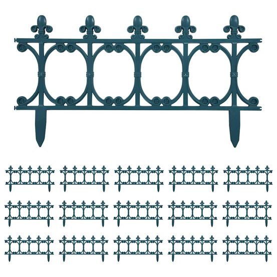 Bordures de jardin 16 pcs vert 10 m pp
