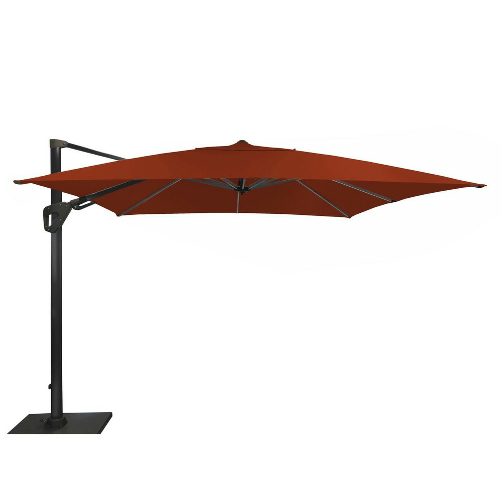 Parasol déporté elios sunbrella 3 x 3 m en alu - sienne - inclinable et orientable