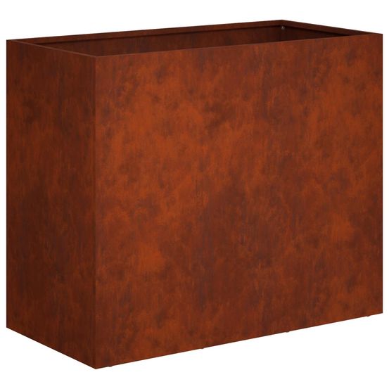 Cache-pot de jardin rouillé 60 x 30 x 50 cm acier patiné