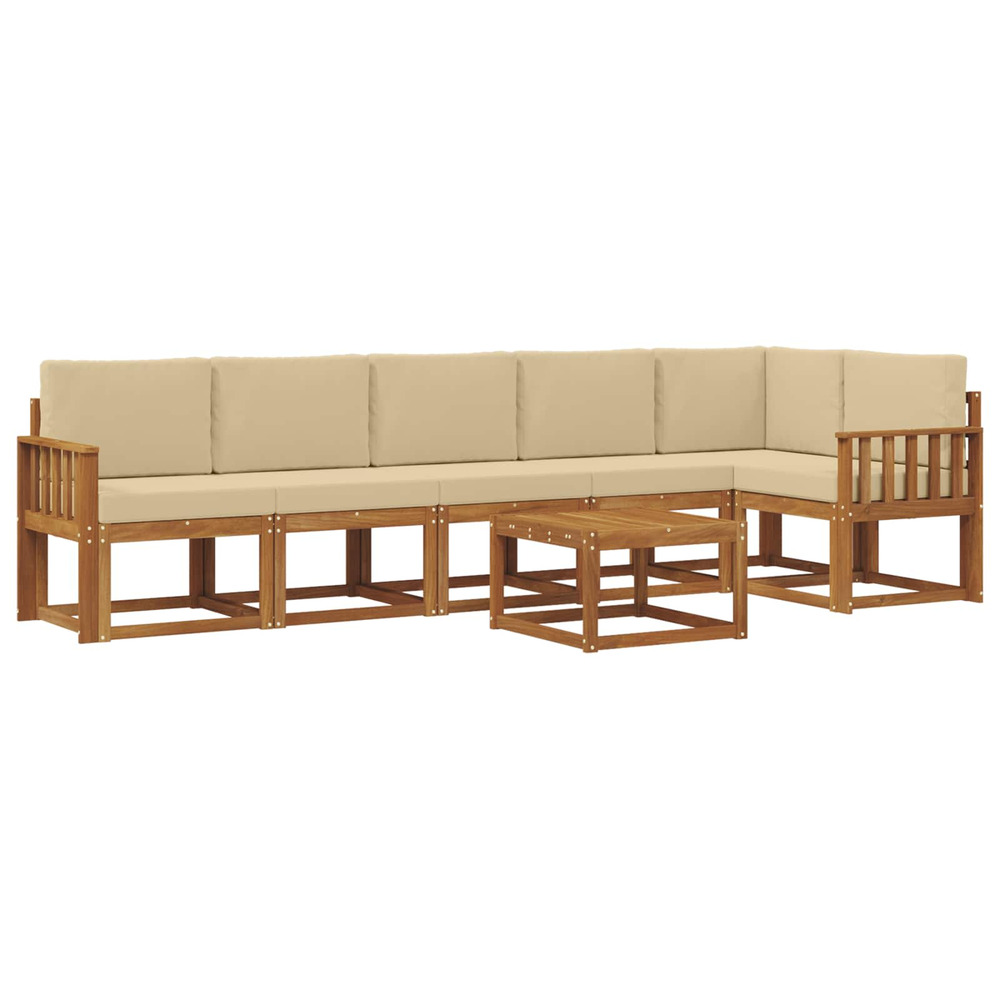 Ensemble de canapés d'extérieur 7 pcs naturel et beige