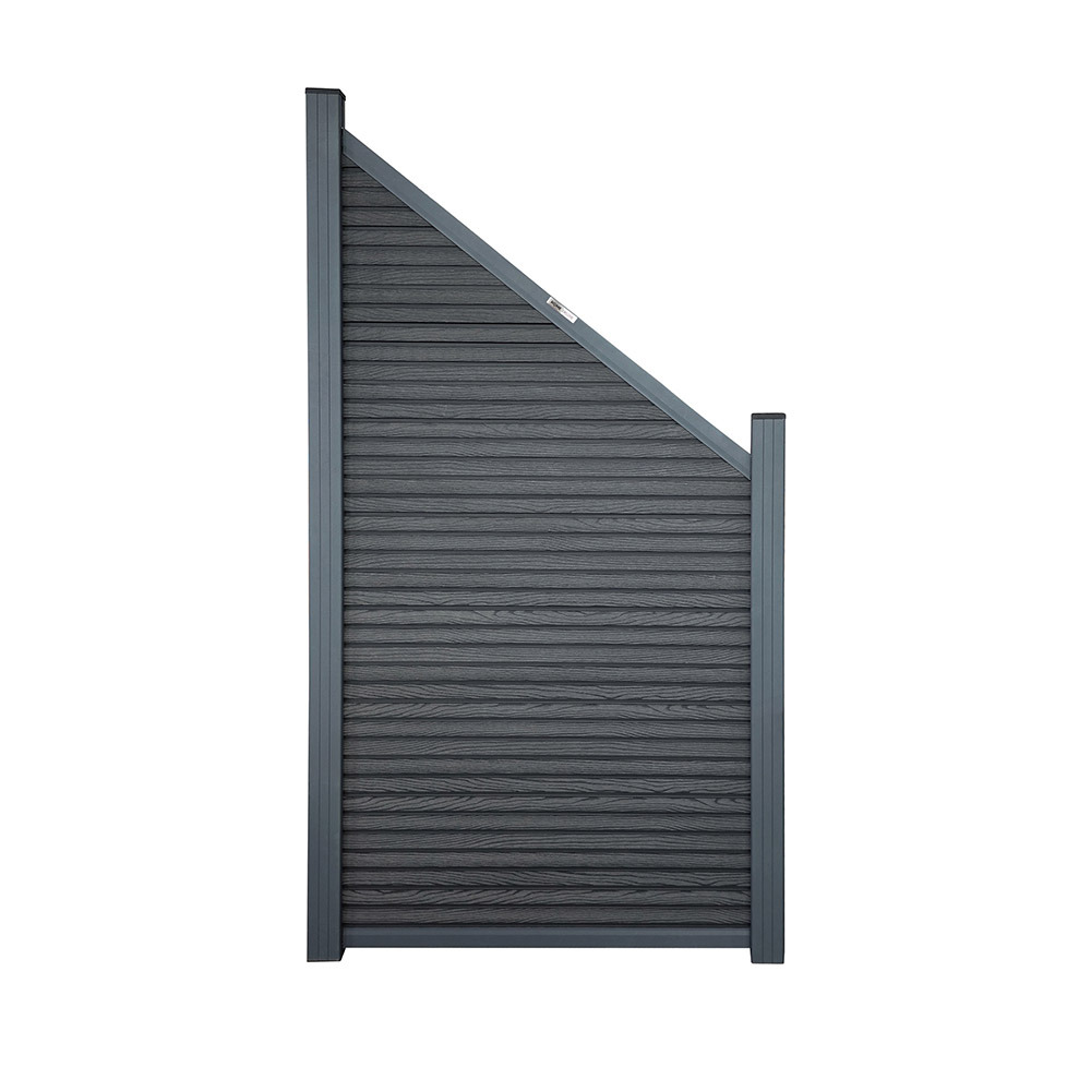 Home deluxe clôture pare-vue wpc élément incliné callado premium panneaux horizontaux - hauteur : 185 cm