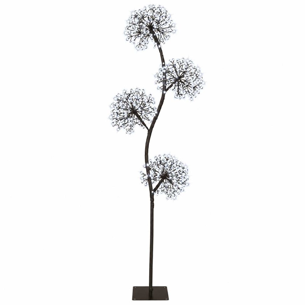 Sapin de noël à led en forme de s noir 18 x 18 x 150 cm acier
