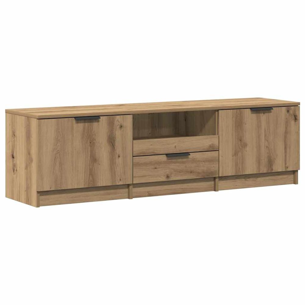 Meuble tv chêne artisan 140x35x40 cm bois d'ingénierie