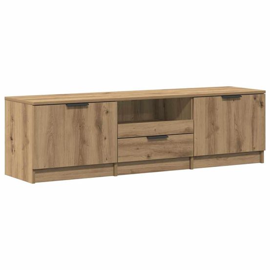 Meuble tv chêne artisan 140x35x40 cm bois d'ingénierie