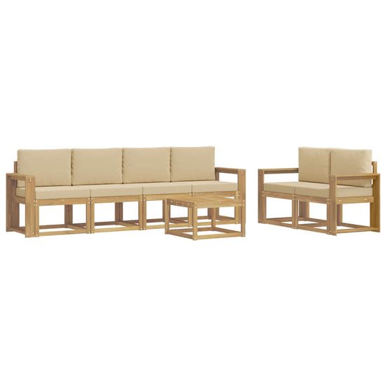 Ensemble de canapés d'extérieur 7 pc blanc et beige