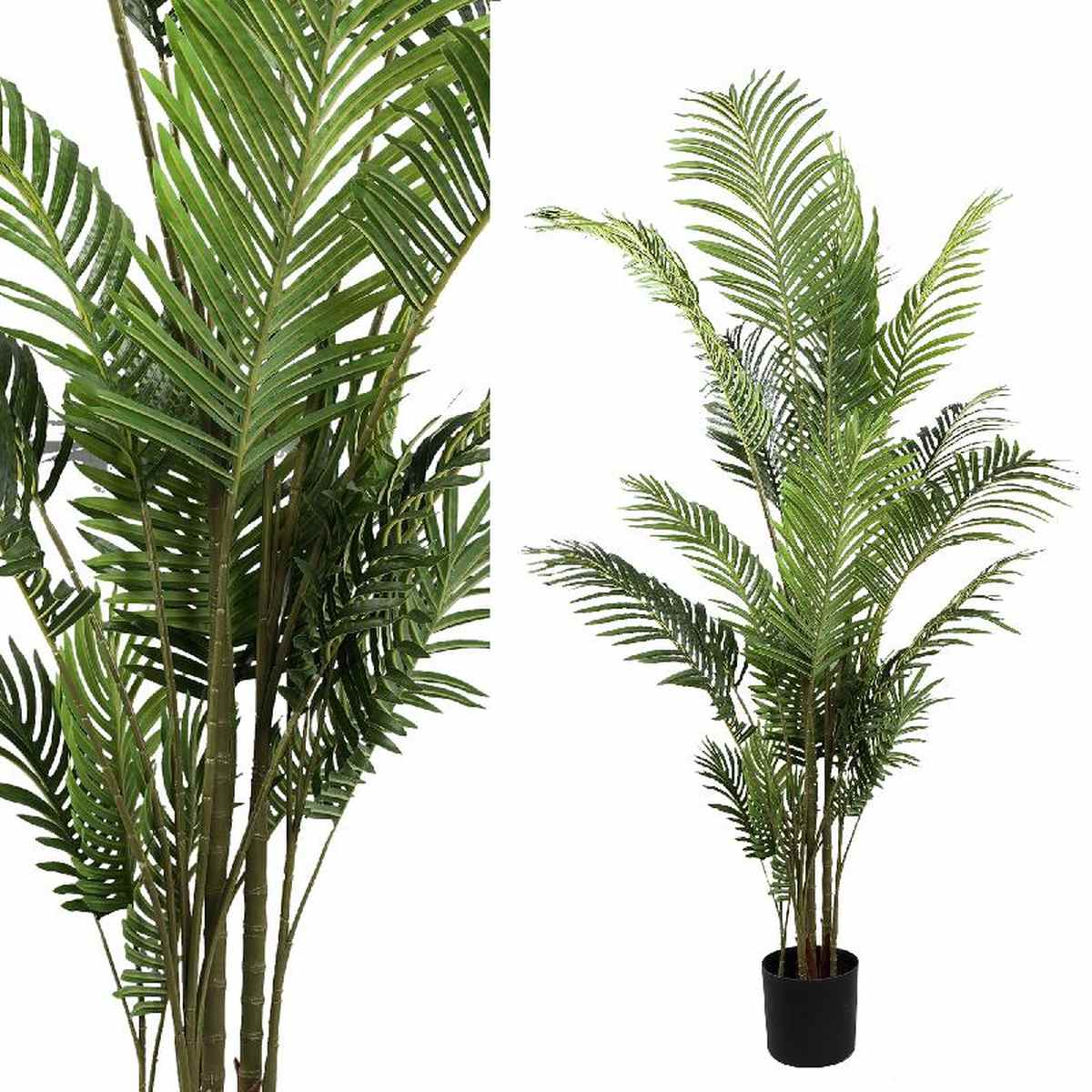 Ptmd palm plante artificiel - 150 x 106 x 200 cm - pot en plastique - vert