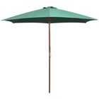 Parasol avec poteau en bois 270 x 270 cm vert