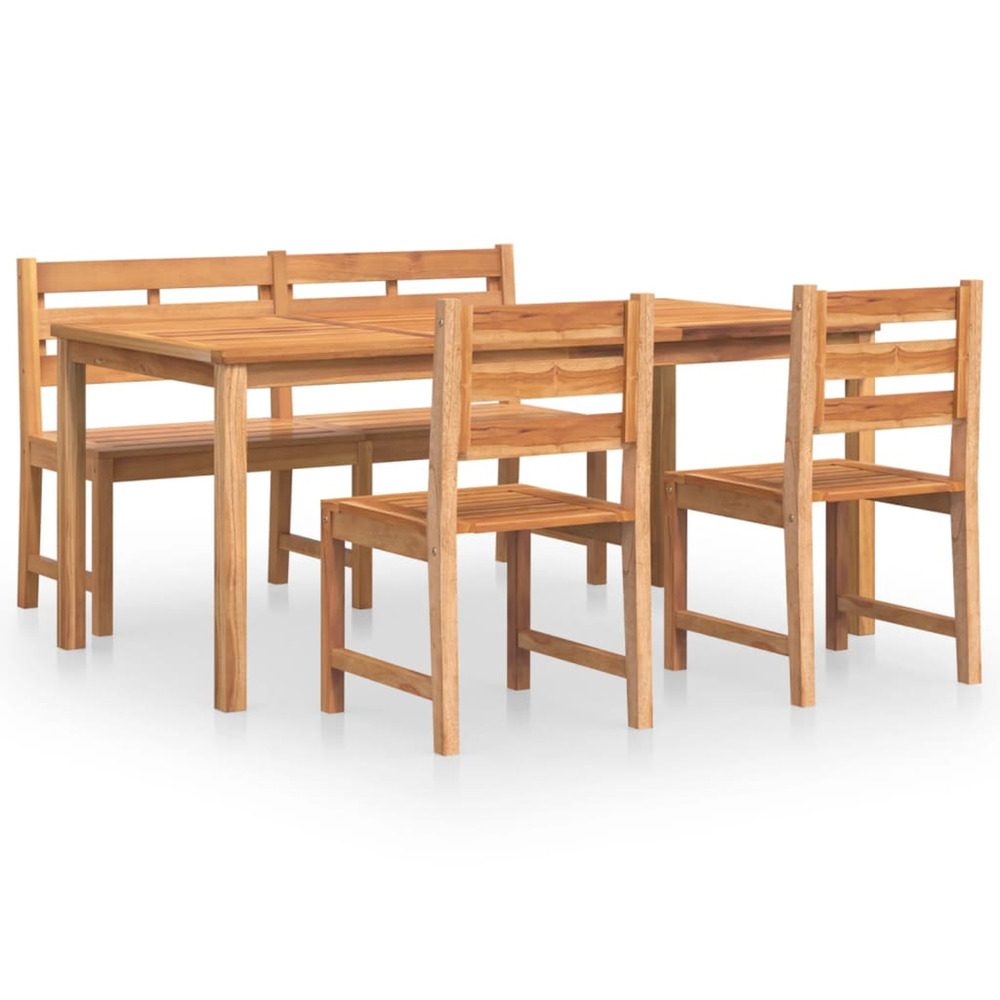 Ensemble à manger de jardin 4 pcs bois de teck massif
