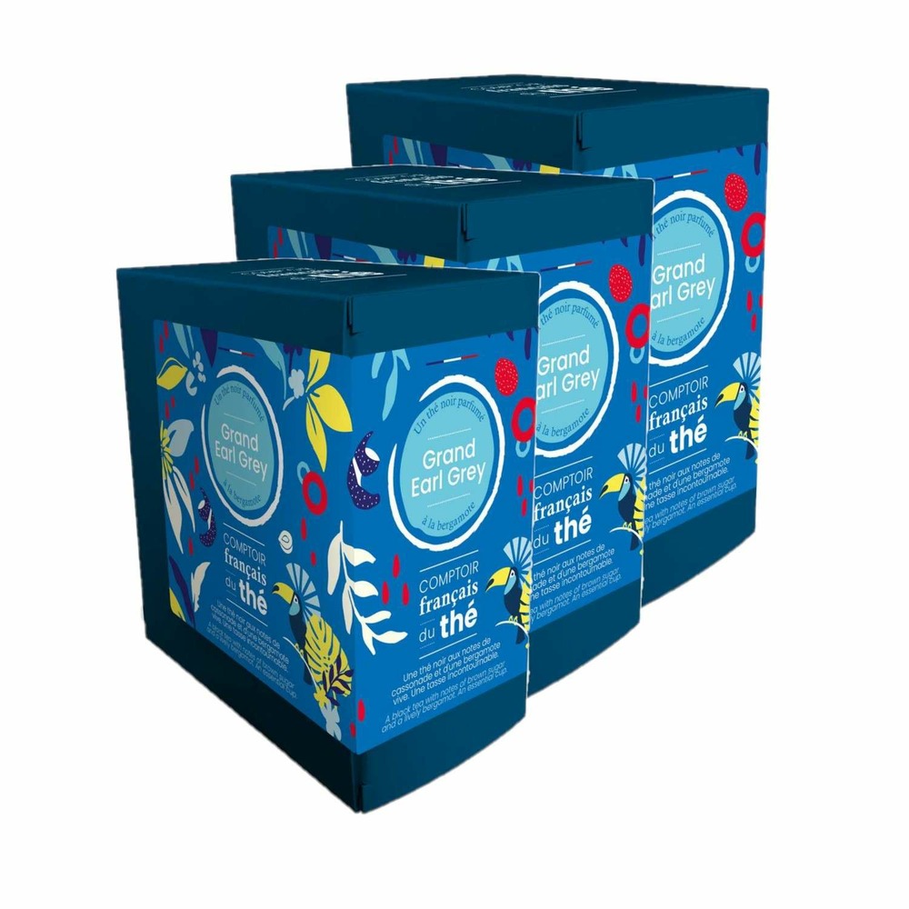Thé noir grand earl grey - 20 sachets - comptoir français du thé
