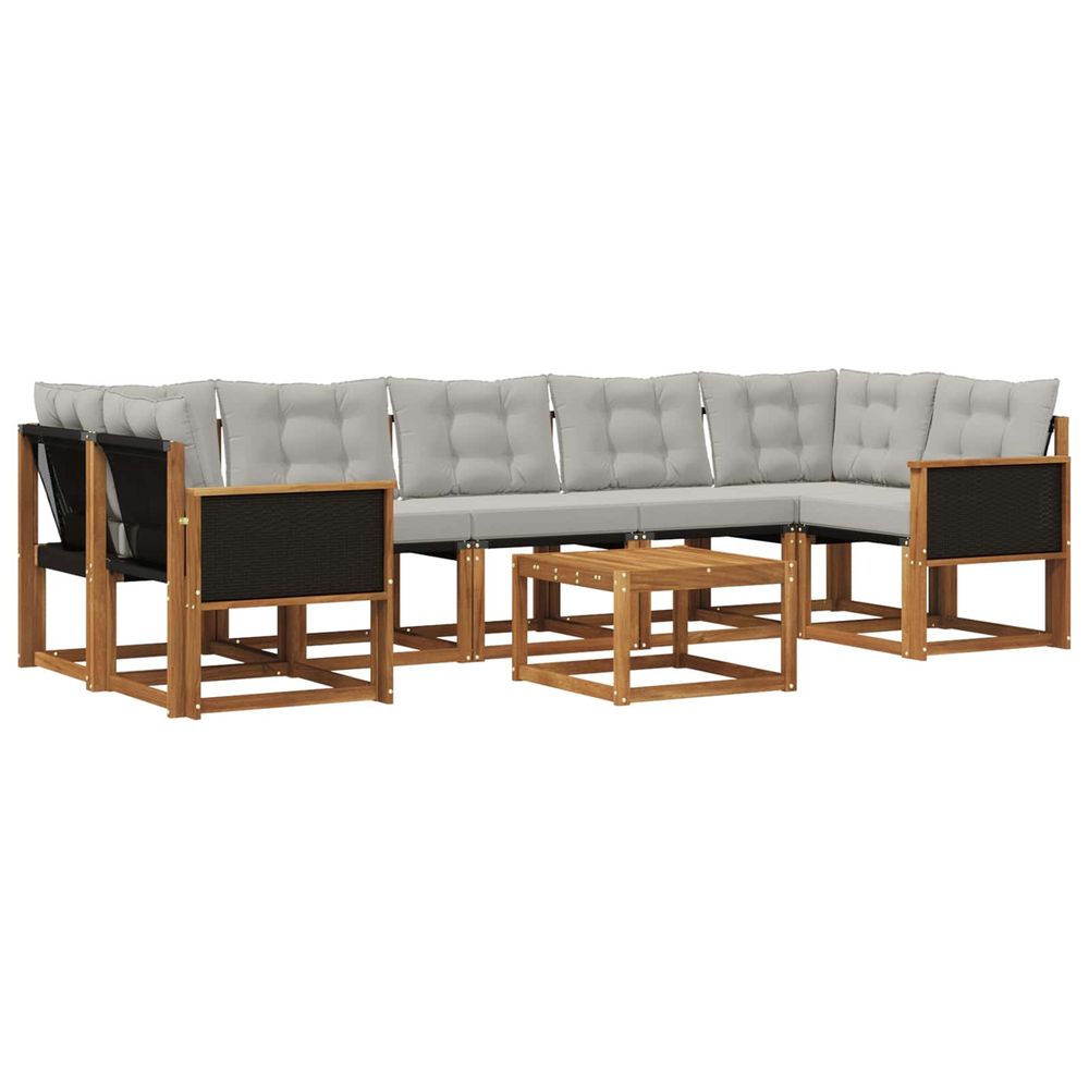 Ensemble de canapés d'extérieur 8 pc naturel et gris clair