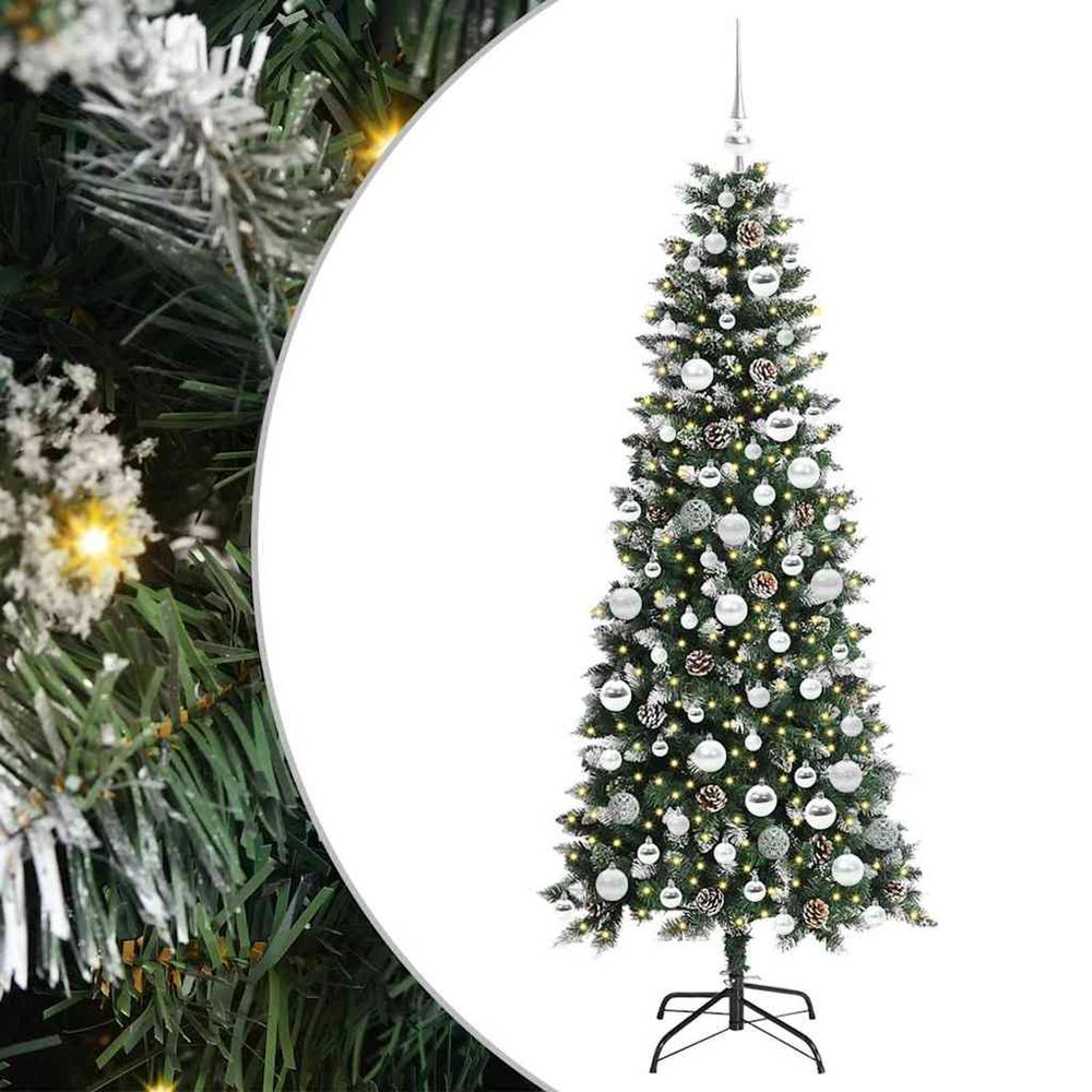Sapin de noël artificiel vert 180 cm pvc, plastique et acier