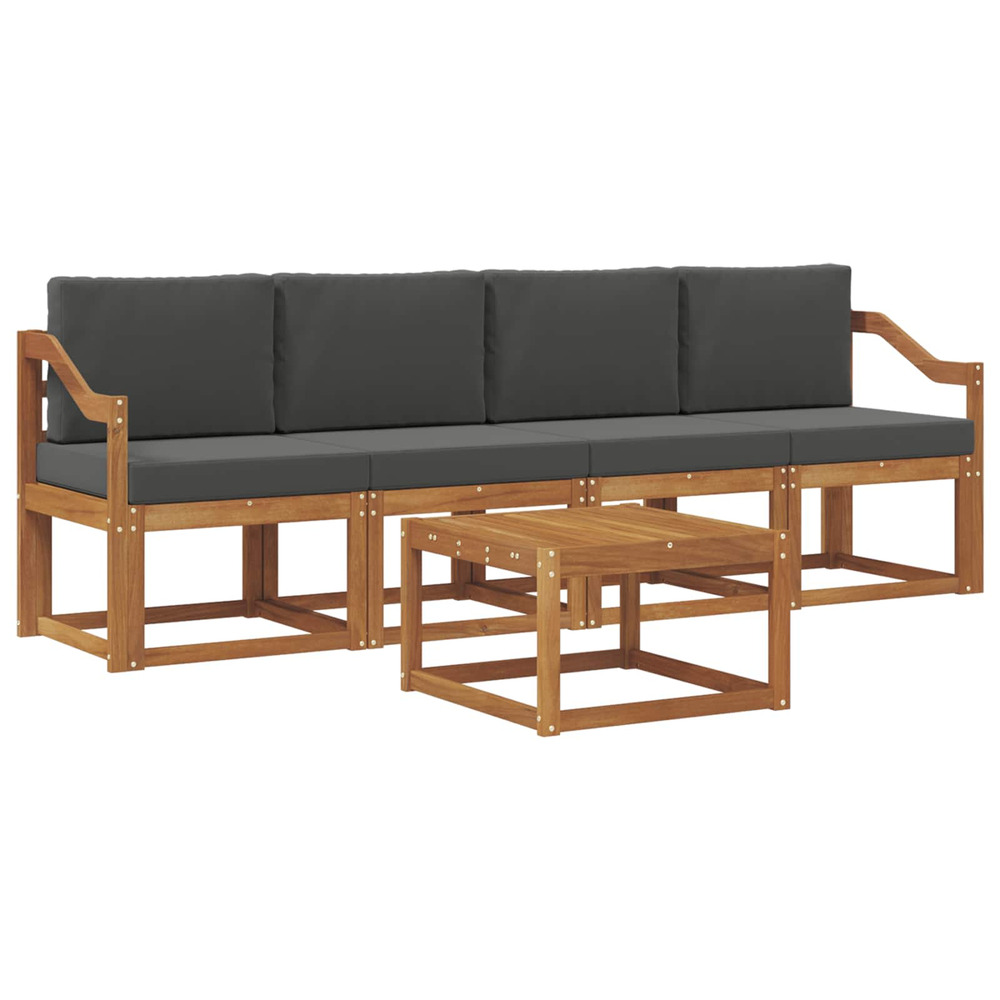 Ensemble de canapés d'extérieur 5 pcs naturel et anthracite