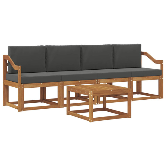 Ensemble de canapés d'extérieur 5 pcs naturel et anthracite