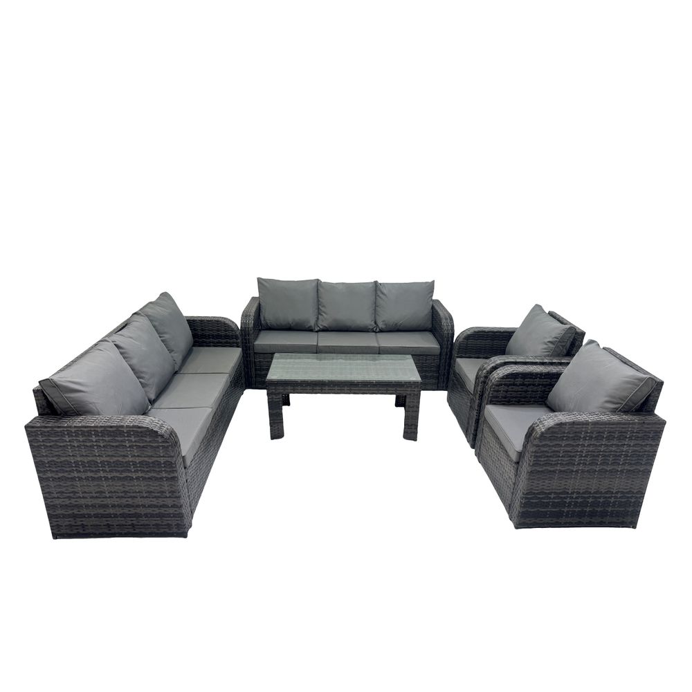 Ensembles de meubles de jardin 8 places ensemble de canapés en rotin avec table basse rectangulaire chaise inclinable