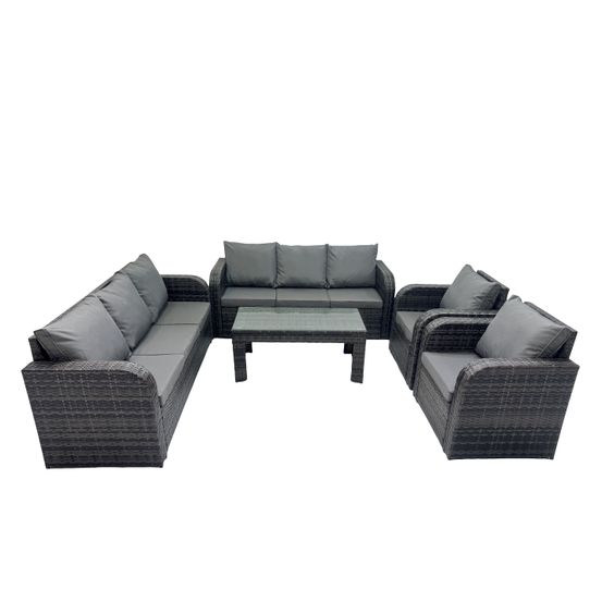 Ensembles de meubles de jardin 8 places ensemble de canapés en rotin avec table basse rectangulaire chaise inclinable