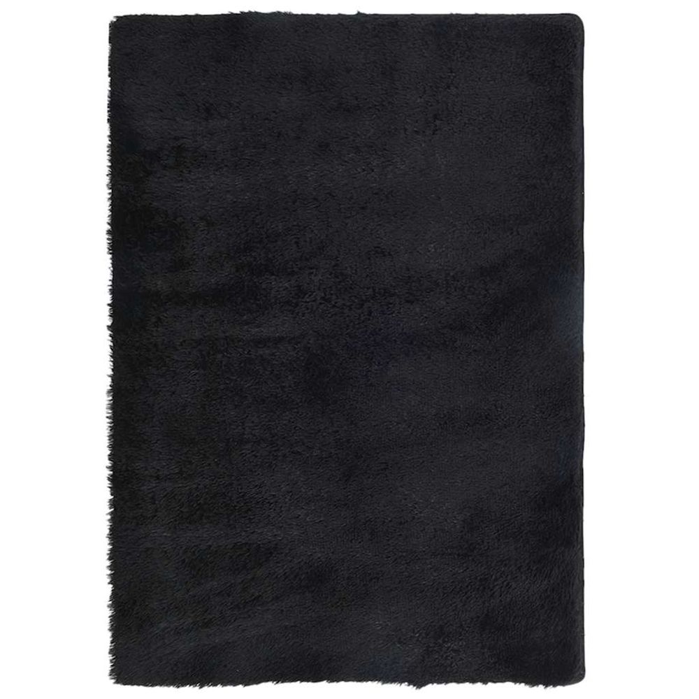 Tapis shaggy à poils longs navarra noir 240x340 cm polyester