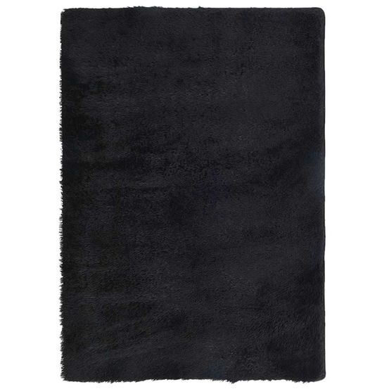 Tapis shaggy à poils longs navarra noir 240x340 cm polyester