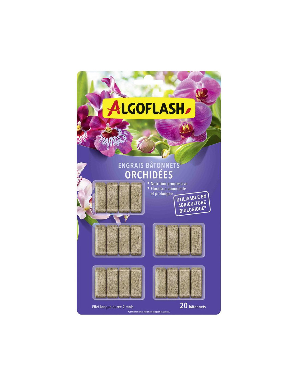 Bâtonnets d'engrais orchidées uab lot de 20 - algoflash